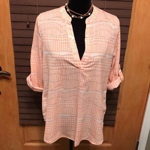 Stylish peach and navy boutique blouse